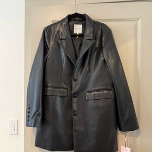 Avec Les Filles Black Faux Leather Jacket